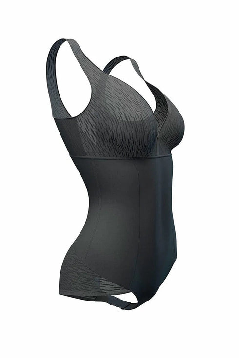 Leonisa Sheer Stripe Detail Sculpting Bodysuit